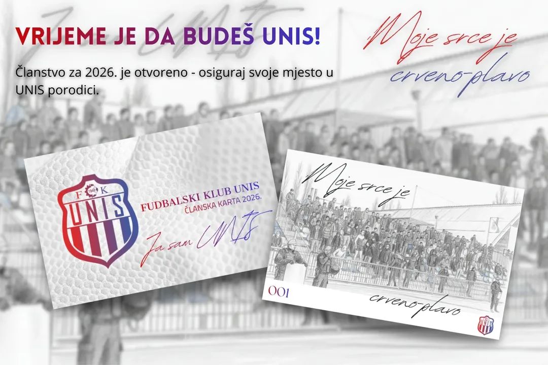 Članske karte FK Unis za 2026 godinu!